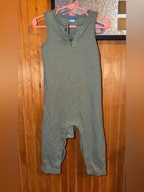 Old Navy Olive Green Sleeveless Henley Sleep Romper